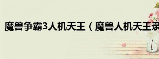 魔兽争霸3人机天王（魔兽人机天王录像包）
