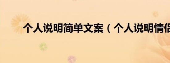 个人说明简单文案（个人说明情侣）