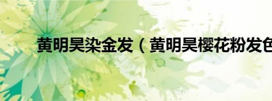 黄明昊染金发（黄明昊樱花粉发色）