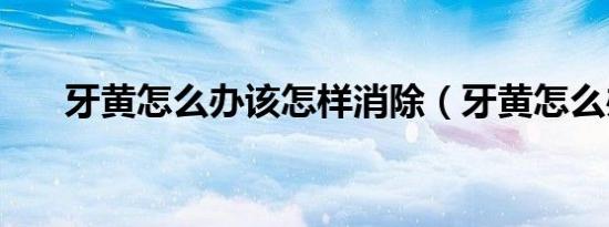 牙黄怎么办该怎样消除（牙黄怎么办）