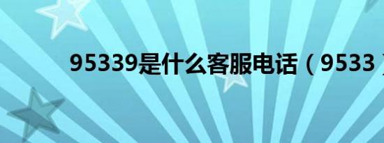 95339是什么客服电话（9533）