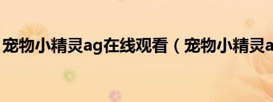 宠物小精灵ag在线观看（宠物小精灵ag135）