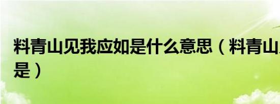 料青山见我应如是什么意思（料青山见我应如是）