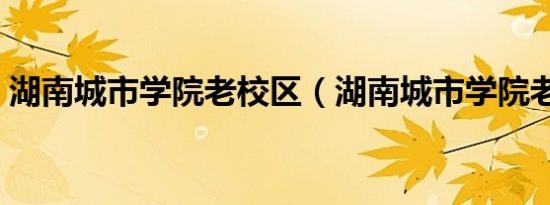 湖南城市学院老校区（湖南城市学院老校区）