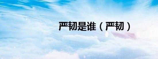 严韧是谁（严韧）