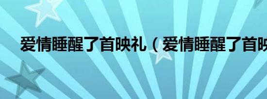 爱情睡醒了首映礼（爱情睡醒了首映礼）