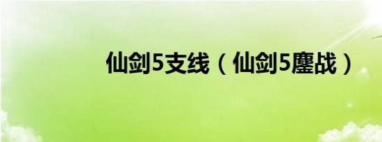 仙剑5支线（仙剑5鏖战）