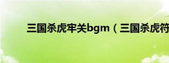 三国杀虎牢关bgm（三国杀虎符）