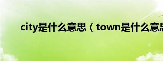 city是什么意思（town是什么意思）