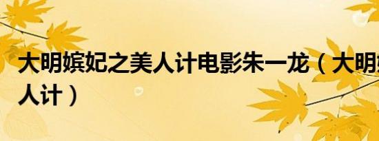 大明嫔妃之美人计电影朱一龙（大明嫔妃之美人计）