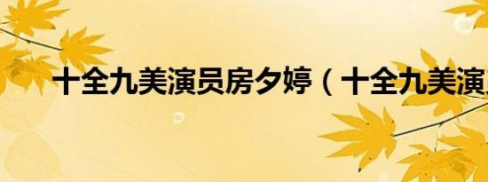 十全九美演员房夕婷（十全九美演员）
