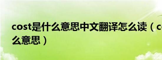 cost是什么意思中文翻译怎么读（cost是什么意思）