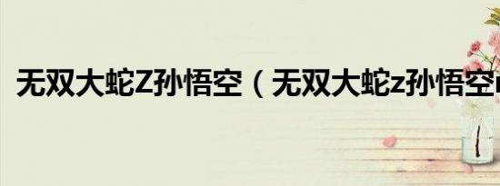 无双大蛇Z孙悟空（无双大蛇z孙悟空mod）