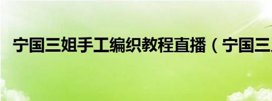 宁国三姐手工编织教程直播（宁国三叉子）