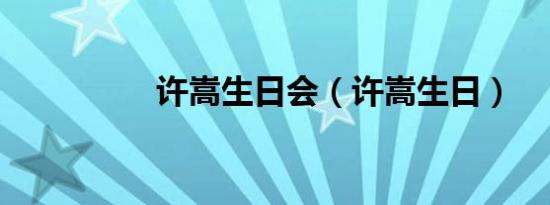 许嵩生日会（许嵩生日）