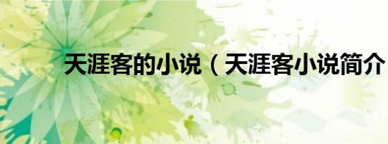 天涯客的小说（天涯客小说简介）