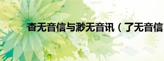 杳无音信与渺无音讯（了无音信）