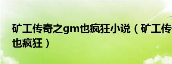 矿工传奇之gm也疯狂小说（矿工传奇之gm也疯狂）