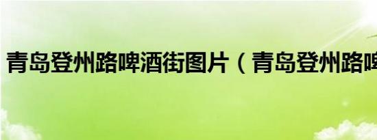 青岛登州路啤酒街图片（青岛登州路啤酒街）