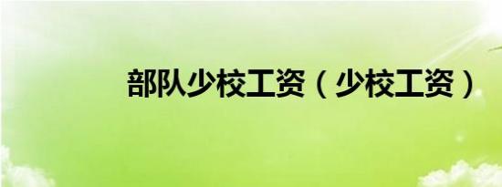 部队少校工资（少校工资）