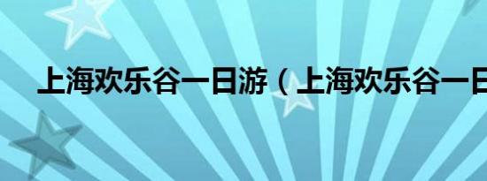 上海欢乐谷一日游（上海欢乐谷一日游）