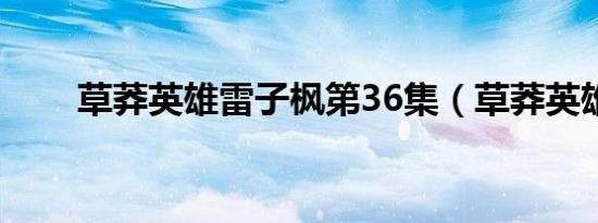 草莽英雄雷子枫第36集（草莽英雄）
