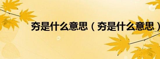 夯是什么意思（夯是什么意思）