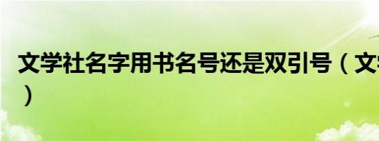 文学社名字用书名号还是双引号（文学社名字）