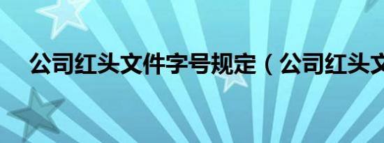 公司红头文件字号规定（公司红头文件）