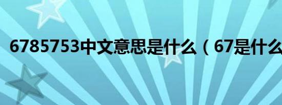 6785753中文意思是什么（67是什么意思）