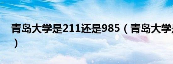 青岛大学是211还是985（青岛大学是211吗）