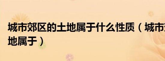 城市郊区的土地属于什么性质（城市郊区的土地属于）