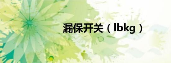 漏保开关（lbkg）
