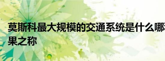 莫斯科最大规模的交通系统是什么哪种植物坚果之称