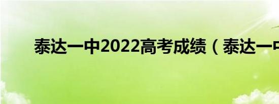 泰达一中2022高考成绩（泰达一中）