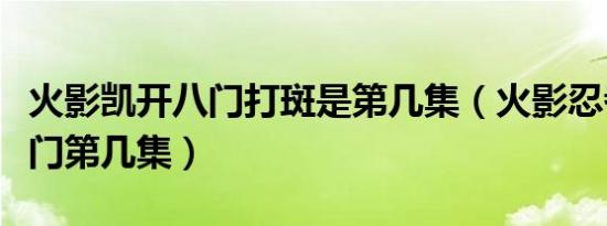 火影凯开八门打斑是第几集（火影忍者凯开八门第几集）