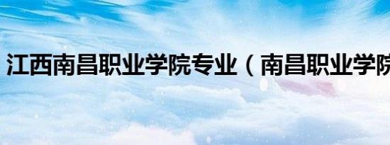江西南昌职业学院专业（南昌职业学院专业）
