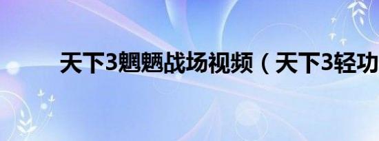 天下3魍魉战场视频（天下3轻功）