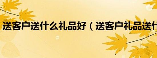 送客户送什么礼品好（送客户礼品送什么好）