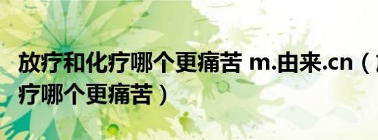 放疗和化疗哪个更痛苦 m.由来.cn（放疗和化疗哪个更痛苦）