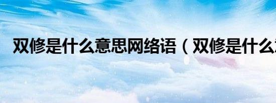 双修是什么意思网络语（双修是什么意思）