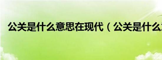 公关是什么意思在现代（公关是什么意思）