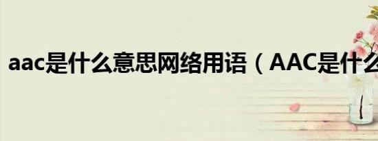 aac是什么意思网络用语（AAC是什么意思）