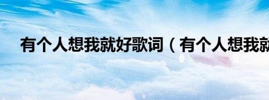 有个人想我就好歌词（有个人想我就好）