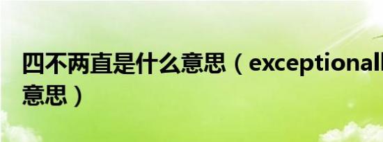 四不两直是什么意思（exceptionally是什么意思）