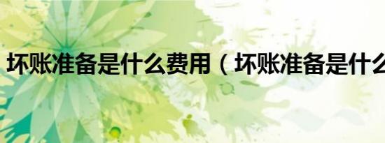 坏账准备是什么费用（坏账准备是什么意思）