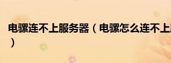 电骡连不上服务器（电骡怎么连不上服务器啊）
