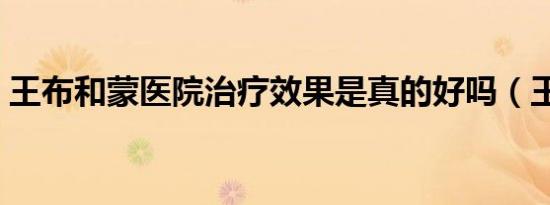 王布和蒙医院治疗效果是真的好吗（王布和）