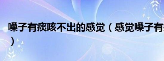 嗓子有痰咳不出的感觉（感觉嗓子有痰咳不出）