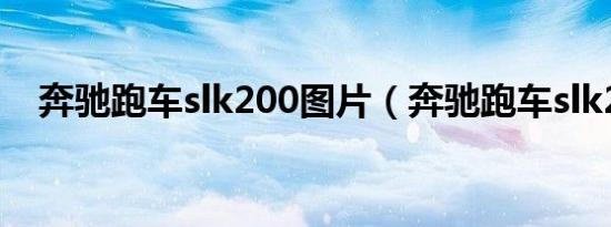 奔驰跑车slk200图片（奔驰跑车slk200）